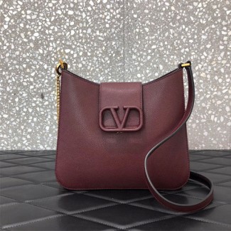 발렌티노 VRING 그레인 숄더백 V41123 버건디