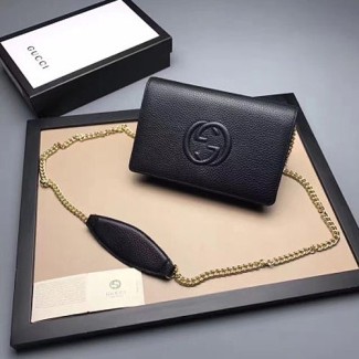 구찌 소호 체인 크로스백 407041 블랙