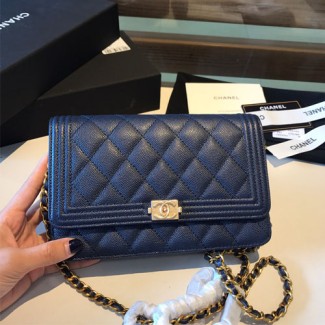 샤넬 WOC 보이 미니 크로스백  A80287 네이비