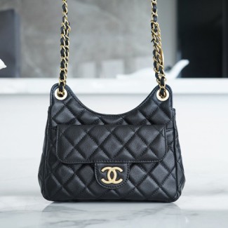  샤넬 23C 스몰 포켓 호보백 AS3710 블랙