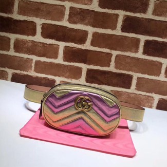 구찌 GG 마몽 마틀라세 가죽 벨트 백 476434 멀티