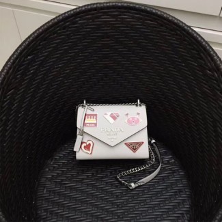 프라다 신상 사피아노 가죽 크로스백 1BD127 화이트