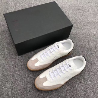 디올 B01 시그니처 장식 블랙과 화이트 송아지 가죽 스니커즈 3SN225