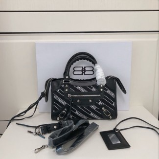 발렌시아가 클래식 스트라이프 미니 시티백 300296 블랙