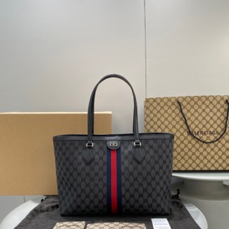 발렌시아가&구찌 코팅 캔버스 미듐 토트백 671370-4