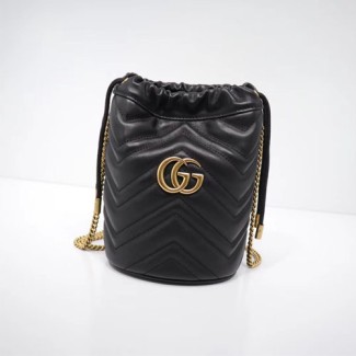 구찌 GG 마몽 미니 버킷백 575163 블랙