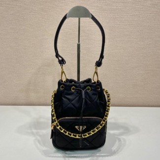 프라다 나일론 퀼팅 버킷백 1BH038-10