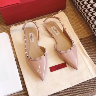 발렌티노 락스터드 슬링백 발레리나 SW2S0H13 누드핑크