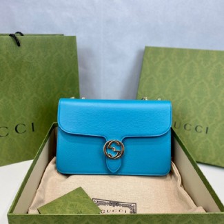 구찌 인터로킹 미듐 체인백 510303 블루