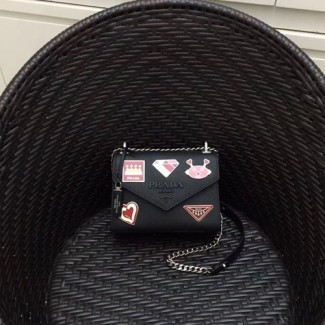 프라다 신상 사피아노 가죽 크로스백 1BD127 블랙