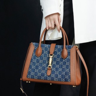 구찌 재키 1961 미디엄 토트백 649016 데님