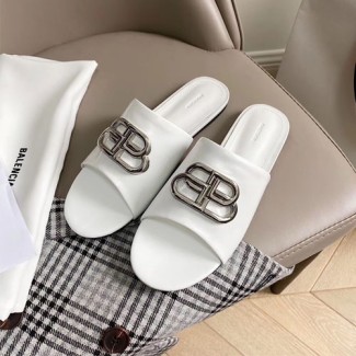 발렌시아가 계란형 BB 뮬 샌들 604061 화이트