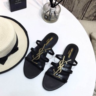 생로랑 신상 슬리퍼 484842 블랙 금장