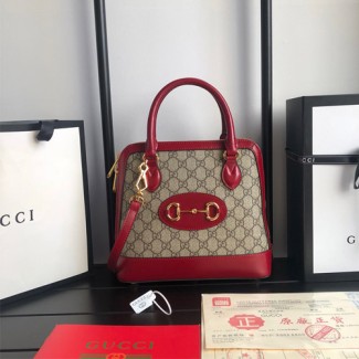 구찌 1955 홀스빗 스몰 탑 핸들백 621220 레드