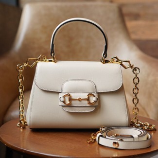 구찌 홀스빗 1955 탑 핸들백 703848 화이트