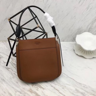 프라다 마르키트 가죽 숄더백 1BC076 브라운