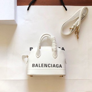 발렌시아가 빌 탑 핸들 백 XXS 550646 화이트