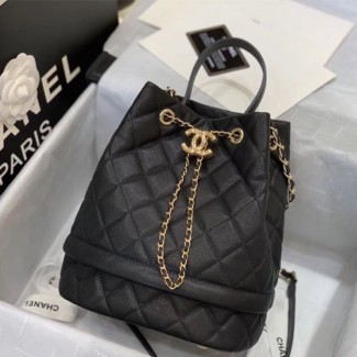 샤넬 신상 미듐 버킷백 AS0895 캐비어 블랙