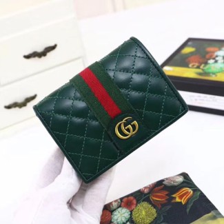 구찌 더블 G 장식의 가죽 카드 케이스 536453 그린