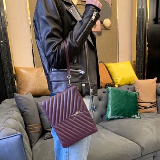 입생로랑 스트랩 클러치백 스몰 379039 버건디