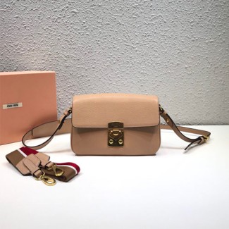 미우미우 레더 스트랩 숄더백 5BD113 베이지